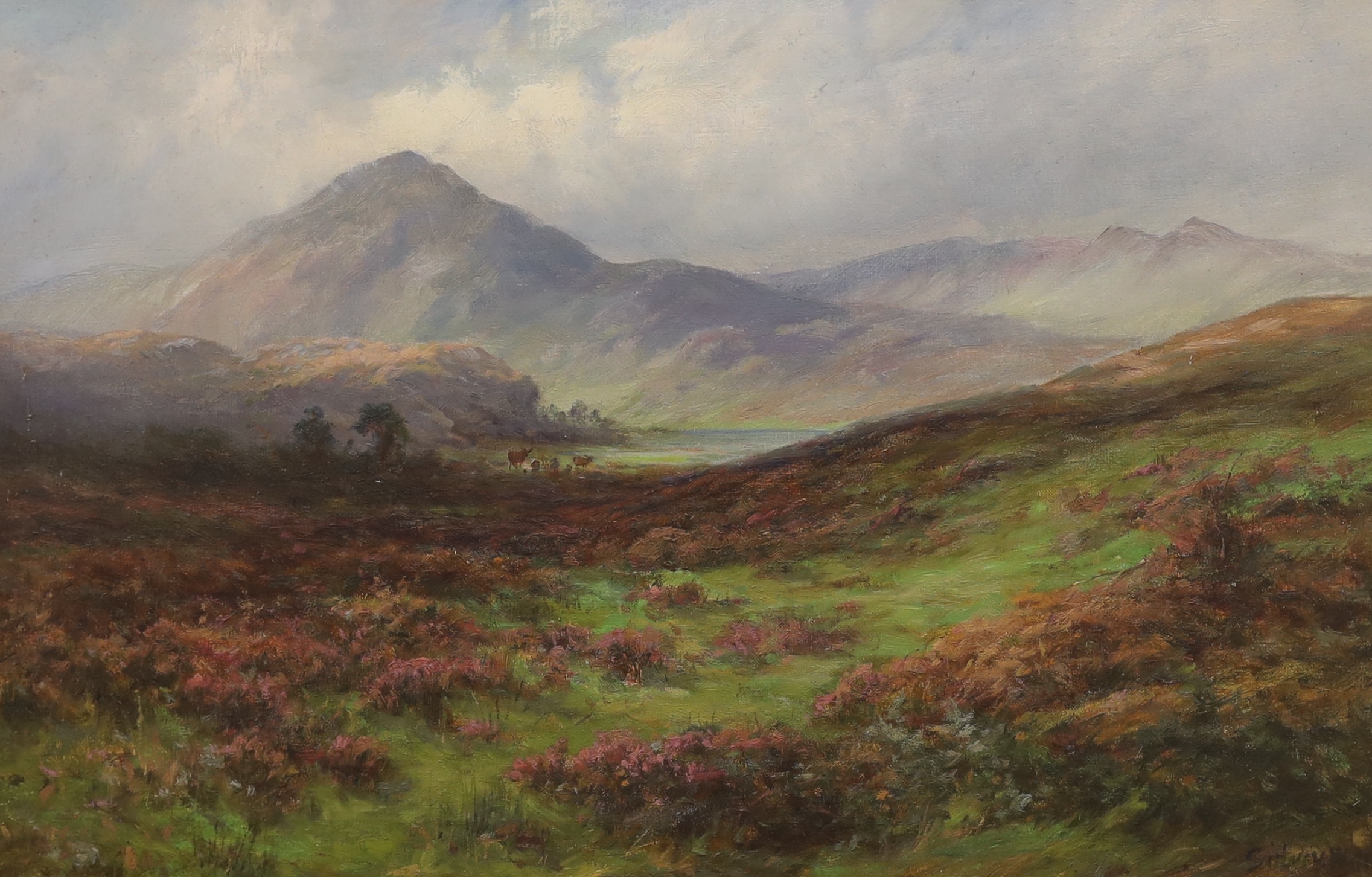 Sidney Watts, oil on canvas, Moorland scene, signed, 39 x 60cm